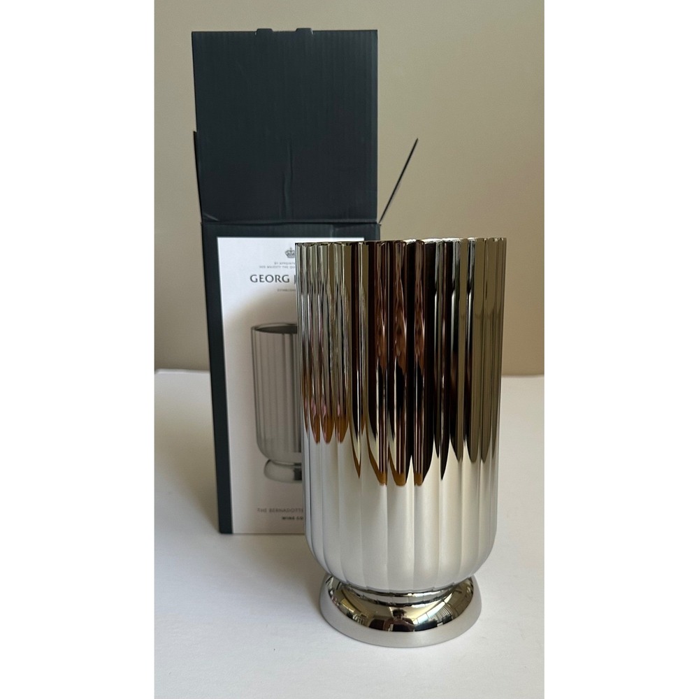 Georg Jensen Bernadotte Wine Cooler Silver Stainless Steel Mirror Polish 8.5in